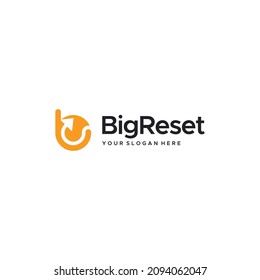 logotipo de diseño de dirección de flecha BIG RESET minimalista