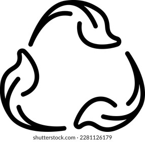 Icono de signo del vector de contorno de reciclaje biodegradable minimalista