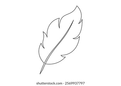 Minimalist Bird Feather Continuous Line Drawing - Elegant Outline Design for Art and Branding