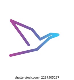 minimalist bird flying logo with gradient simple vector illustration eps
