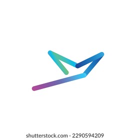 minimalist bird flying logo with gradient simple vector illustration eps