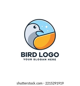 Minimalist Bird Illustration Logo Icon Design