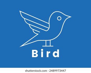 Minimalist bird line art logo design