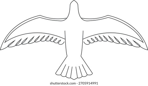 Ilustración vectorial de arte de línea de pájaro minimalista