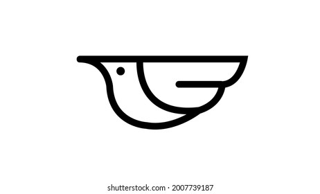 Minimalist bird line logo design template element