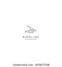 Minimalist Bird line logo design