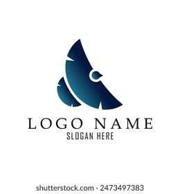 minimalist bird logo suitable for freedom, company, goal, company and business