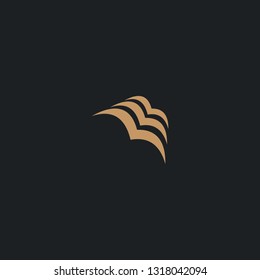 Minimalist bird logo template, icon, sign, symbol, vector