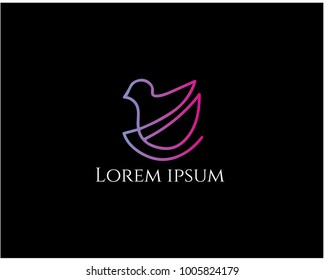 Minimalist bird logo vector ilustration