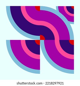 Minimalist bird made of simple geometry vectors