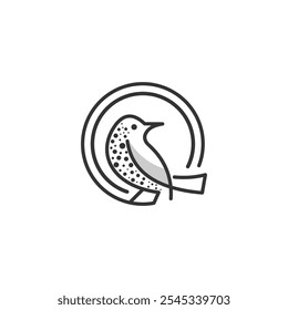 minimalist bird monogram vector template