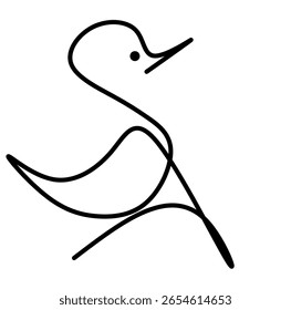 Minimalist bird sketch in elegant single line art style.