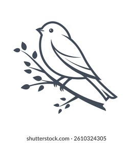Minimalist Bird Vector Logo Design.