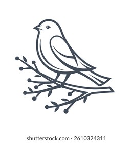 Minimalist Bird Vector Logo Design.