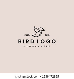 minimalist bird vector logo template