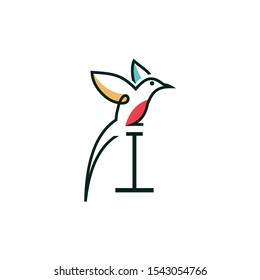 minimalist bird vector logo template