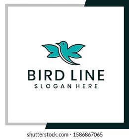 minimalist bird vector logo template