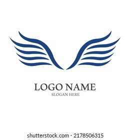 Minimalist Bird Wings Logo.Easy Vector Illustration Editing.