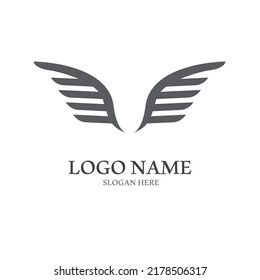 Minimalist Bird Wings Logo.Easy Vector Illustration Editing.