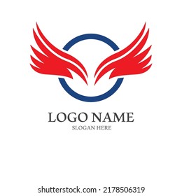 Minimalist Bird Wings Logo.Easy Vector Illustration Editing.