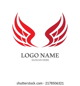 Minimalist Bird Wings Logo.Easy Vector Illustration Editing.