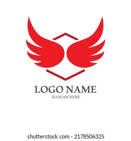 Minimalist Bird Wings Logo.Easy Vector Illustration Editing.