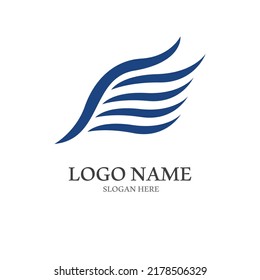 Minimalist Bird Wings Logo.Easy Vector Illustration Editing.