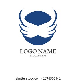 Logotipo de alas de pájaro minimalista.Fácil edición de ilustraciones vectoriales.