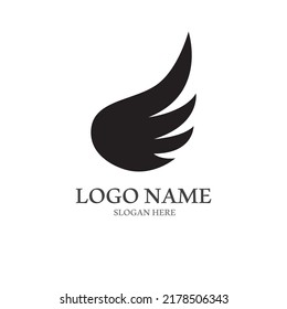 Minimalist bird wings logo.Easy vector illustration editing.