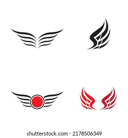 Minimalist Bird Wings Logo.Easy Vector Illustration Editing.