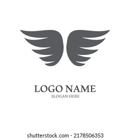 Logotipo de alas de pájaro minimalista.Fácil edición de ilustraciones vectoriales.