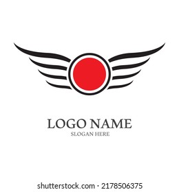 Logotipo de alas de pájaro minimalista.Fácil edición de ilustraciones vectoriales.