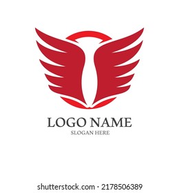 Minimalist bird wings logo.Easy vector illustration editing.