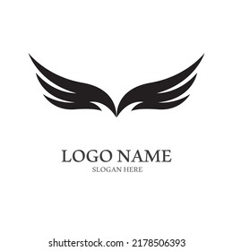 Logotipo de alas de pájaro minimalista.Fácil edición de ilustraciones vectoriales.