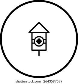 Minimalist birdhouse icon design, perfect for website elements or graphic illustrations
