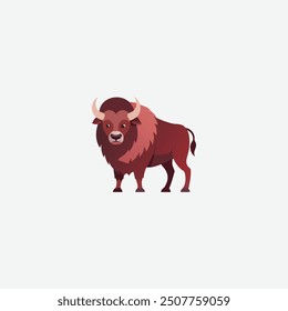 minimalist bison logo vector illustation