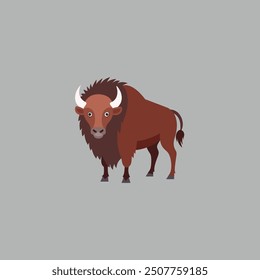 minimalist bison logo vector illustation