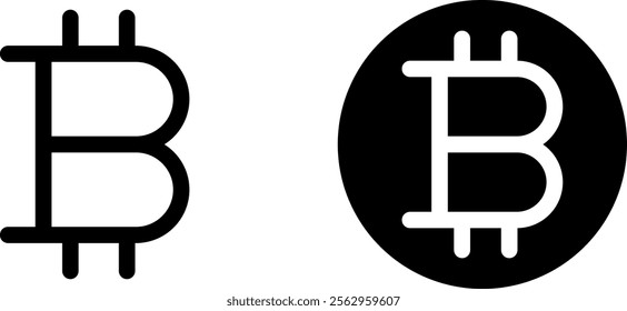 "Minimalist Bitcoin Sign Icon Vector Design"