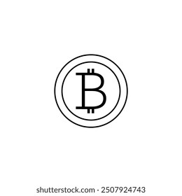 Un símbolo minimalista de Bitcoin que representa la criptomoneda y las transacciones financieras digitales. Adecuado para criptomonedas, finanzas digitales, blockchain, pagos en línea y tecnología financiera.