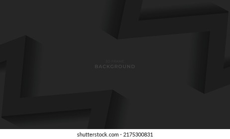 Minimalist black 3d background. Elegant premium background. Futuristic design concept. Vector illustration