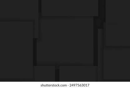 Minimalist black abstract background with flowing waves and smooth curves, suitable for elegant and modern digital designs.