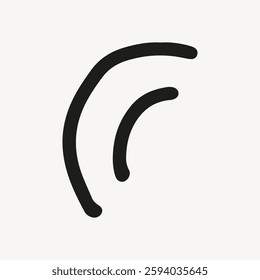 Minimalist black abstract lines on a white background. Simple, abstract, and minimalist design with black lines. Perfect for modern, minimalist decor. Doodle illustration vector.