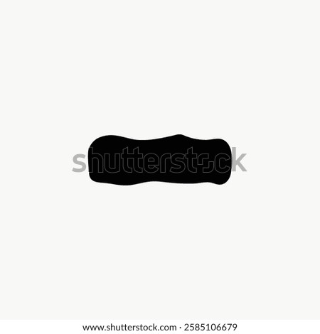 Minimalist black abstract shape on a white background. Simple abstract design with a bold black shape. Artistic abstract form in black. Modern abstract art piece. Doodle illustration vector.