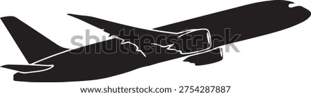 Minimalist Black Airplane Silhouette Vector Illustration
