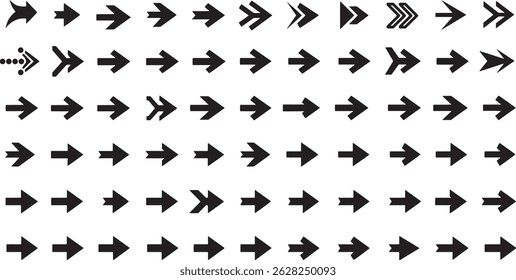Minimalist Black Arrows Precision Icons for Cursor Navigation and UI Design
