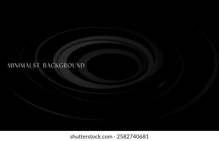 Minimalist black background with abstract circular patterns. Perfect for modern designs, branding, or elegant presentations.