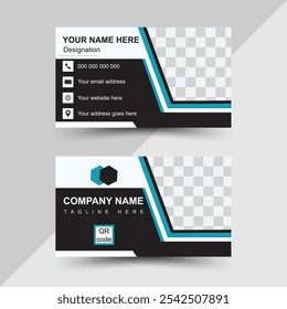 Minimalist Black And Blue Modern Creative Business Card Design