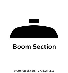 A minimalist black boom section icon on a white background, symbolizing simplicity and modern design.