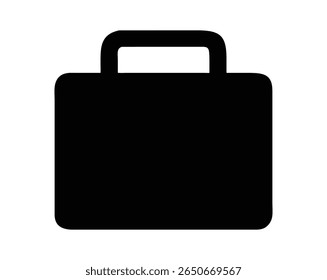 Minimalist Black Briefcase Icon for Professional Use, Vector file