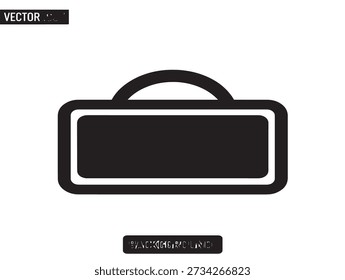 Icono de Vector de maletín negro minimalista